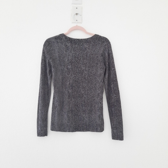 Diane Von Furstenberg Metallic Animal Print Sweater S - Picture 2 of 4